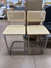 Zesthouse Rattan Counter Height Bar Stools Set of 6, 24.8" Counter Height Chairs with Cane Back, Natural! (NEW & ASSEMBLED)