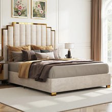 Duncanville Upholstered Platform Bed, King, White! (NEW IN BOX)