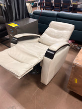 Canmore Leather Power Recliner with Power Headrest, Cream! NEW - MINOR SCRATCHES FROM SHIPPING)