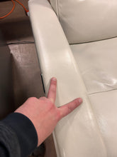 Canmore Leather Power Recliner with Power Headrest, Cream! NEW - MINOR SCRATCHES FROM SHIPPING)