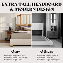 Duncanville Upholstered Platform Bed, King, White! (NEW IN BOX)