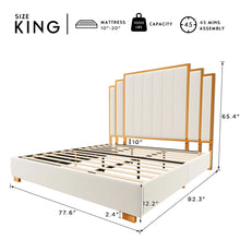 Duncanville Upholstered Platform Bed, King, White! (NEW IN BOX)