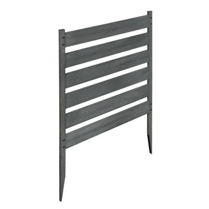 26in H x 24in W (3 Panels) No Dig Zippity Maui Fence Kit, Charcoal Color WoodTek Vinyl Fence Panel, Temporary Outdoor Border for Garden, Easy Install DIY Fence for Backyard, Patio, & Deck, ZP19066! (NEW IN BOX)