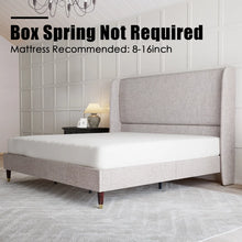 Belo Upholstered Platform Bed, King, Grey! (NEW IN BOX)