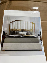 Duncanville Upholstered Platform Bed, King, White! (NEW IN BOX)