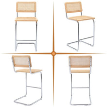 Zesthouse Rattan Counter Height Bar Stools Set of 6, 24.8" Counter Height Chairs with Cane Back, Natural! (NEW & ASSEMBLED)