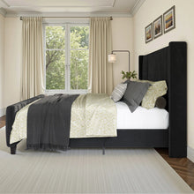 Aurieona Upholstered Platform Bed, Black, King! (NEW IN BOX)