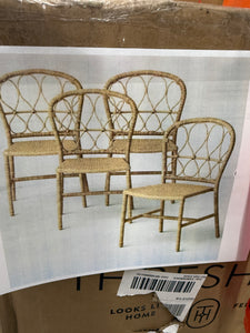 Britanna Stackable Patio Chair Beige, Set of 4! (NEW IN BOX)