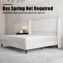 Belo Upholstered Platform Bed, King, White! (NEW IN BOX)