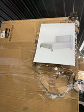 Belo Upholstered Platform Bed, King, White! (NEW IN BOX)