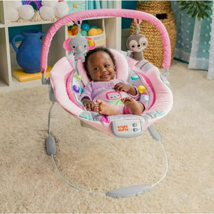 Bright Starts Rosy Vines Comfy Baby Bouncer with Vibrating Infant Seat & Taggies!
