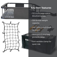 Mockins 60 x 20 x 6" Rear Hitch Mount Cargo Carrier w/ Bag, Stabilizer, Straps, & Net! (NEW IN BOX)