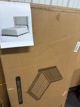 Dunwoody Upholstered Wingback Queen Size Platform Bed,Cream! (NEW IN BOX)