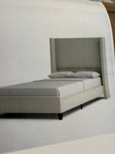 Dunwoody Upholstered Wingback Queen Size Platform Bed,Cream! (NEW IN BOX)
