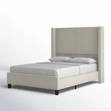 Dunwoody Upholstered Wingback Queen Size Platform Bed,Cream! (NEW IN BOX)