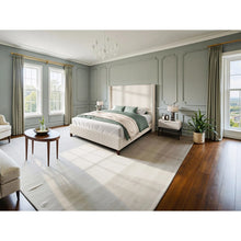 Dunwoody Upholstered Wingback Queen Size Platform Bed,Cream! (NEW IN BOX)