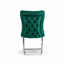 Ottomanson Imperial Upholstered Modern Silver Legged Dining Chair, Set of 2, Green**New**