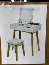 Costway Vanity Makeup Table Cushioned Stool Set W/Flip Top Mirror &1 Drawer Writing Desk! (NEW IN BOX)
