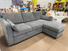Coddle Luke Fabric Sleeper Sofa with Reversible Chaise and Storage, Gray! (NEW/REVERSIBLE - MINOR SHIPPING DEFECT)