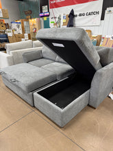 Coddle Luke Fabric Sleeper Sofa with Reversible Chaise and Storage, Gray! (NEW/REVERSIBLE - MINOR SHIPPING DEFECT)