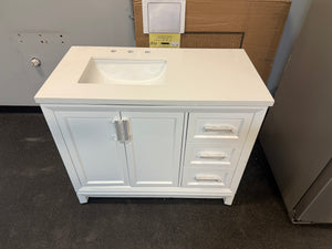 OVE Decors Aysel 42” Bath Vanity, White!! BRAND NEW (COUNTER TOP CRACKED FROM SHIPPING)!!