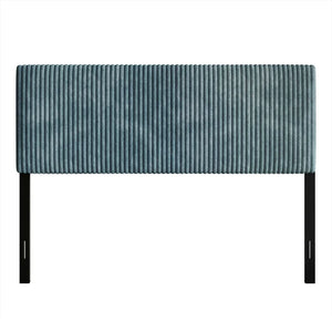 Castle Place Cozy Corduroy Velvet Upholstered Queen Headboard, Light Blue! (NEW IN BOX)