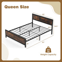 Metal Bed Frame With Headboard & Footboard Metal Slats Support, Queen Size! (NEW IN BOX)