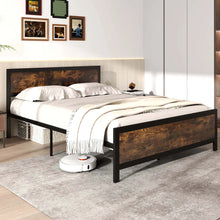 Metal Bed Frame With Headboard & Footboard Metal Slats Support, Queen Size! (NEW IN BOX)