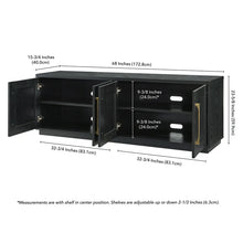 Evelyn&Zoe Tillman Rectangular TV Stand for TV's up to 75", Black Grain! (NEW & ASSEMBLED - MINOR HOLE ON TOP!)