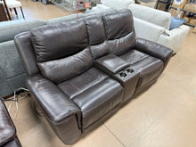Carey Leather Power Reclining Loveseat with Power Headrests! (DEPARTMENT STORE RETURN!)