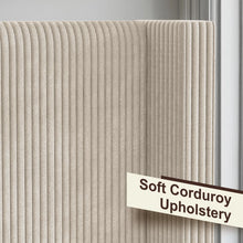 Wauseon Corduroy Upholstered Bed, King Size, Cream! (NEW IN BOX)