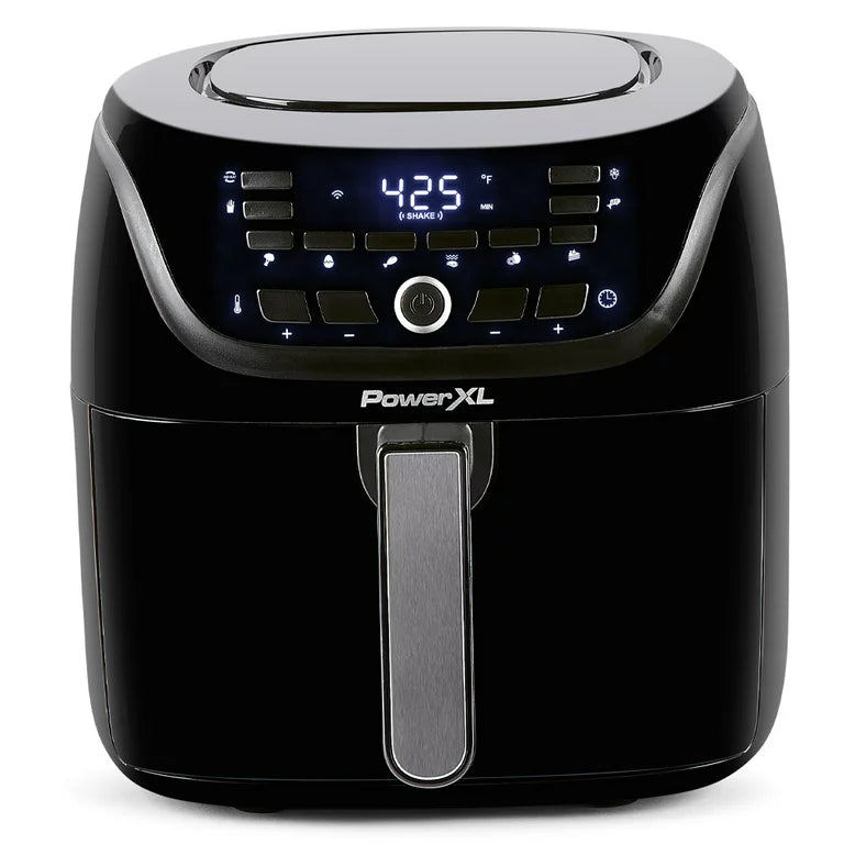 PowerXL™ Vortex Pro Air Fryer™ SmartTech with Recipe App, 8-QT Large Air Fryer Oven Combo with 10 Presets, Roast, Bake, Broil, Dehydrate – Black**New, minor damage on the back from shipping**