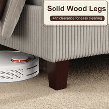 Wauseon Corduroy Upholstered Bed, King Size, Cream! (NEW IN BOX)