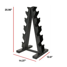 A-Frame Dumbbell Rack, Black (Store 5 Pairs) - W/Rubber Mat! (NEW)