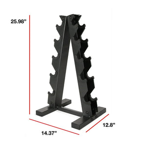 A-Frame Dumbbell Rack, Black (Store 5 Pairs) - W/Rubber Mat! (NEW)