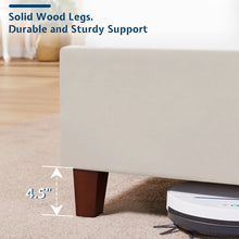 Duluth Upholstered Wingback Bed, King Size, Cream! (NEW IN BOX)