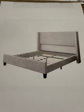 Wauseon Corduroy Upholstered Bed, King Size, Cream! (NEW IN BOX)