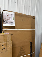 Duluth Upholstered Wingback Bed, King Size, Cream! (NEW IN BOX)