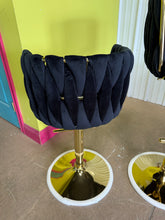 Modern Adjustable tufted, gold-plated base bar stools, and fashionable soft-padded velvet seats, Set of 2! (NEW)