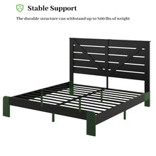 Farmhouse Bed Frame with Tall Headboard, Wooden Platform Bed Frame with Charging Station & Led Lights, King Size, Black! (NEW IN BOX)