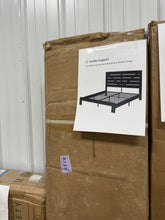 Farmhouse Bed Frame with Tall Headboard, Wooden Platform Bed Frame with Charging Station & Led Lights, King Size, Black! (NEW IN BOX)