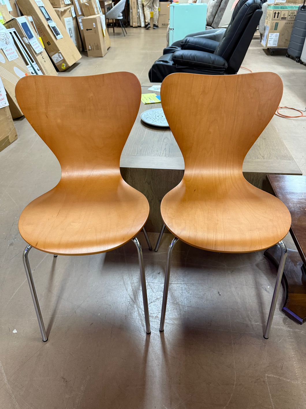 Filipp 17.3'' H Stacking Wooden Side Chair Set of 2 (Set of 2)! (NEW & ASSEMBLED)