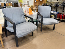 Bistro Set, 3Pc Outdoor Chairs W/Cushions & Side Table (NEW - SCRATCHED)