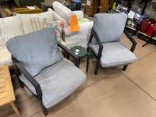 Bistro Set, 3Pc Outdoor Chairs W/Cushions & Side Table (NEW - SCRATCHED)