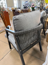 Bistro Set, 3Pc Outdoor Chairs W/Cushions & Side Table (NEW - SCRATCHED)