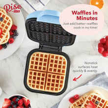 Rise by Dash 7 inch Waffle Maker, Hash Browns, Keto Chaffles with Easy to Clean, Non-Stick Surfaces, Rounded Square Waffle- Blue**New in box**