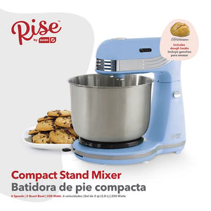 Rise by Dash 6 Speed Stand Mixer, 3 qt - Sky Blue**New in box**