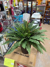 25" Faux Boston Fern in Zinc Metal Planter