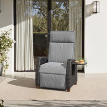 Moore Wicker Recliner Patio Chair with Cushions! (NEW - BROWN CHAIR - BEIGE CUSHION)