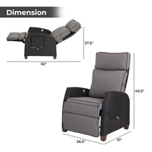 Moore Wicker Recliner Patio Chair with Cushions! (NEW - BROWN CHAIR - BEIGE CUSHION)